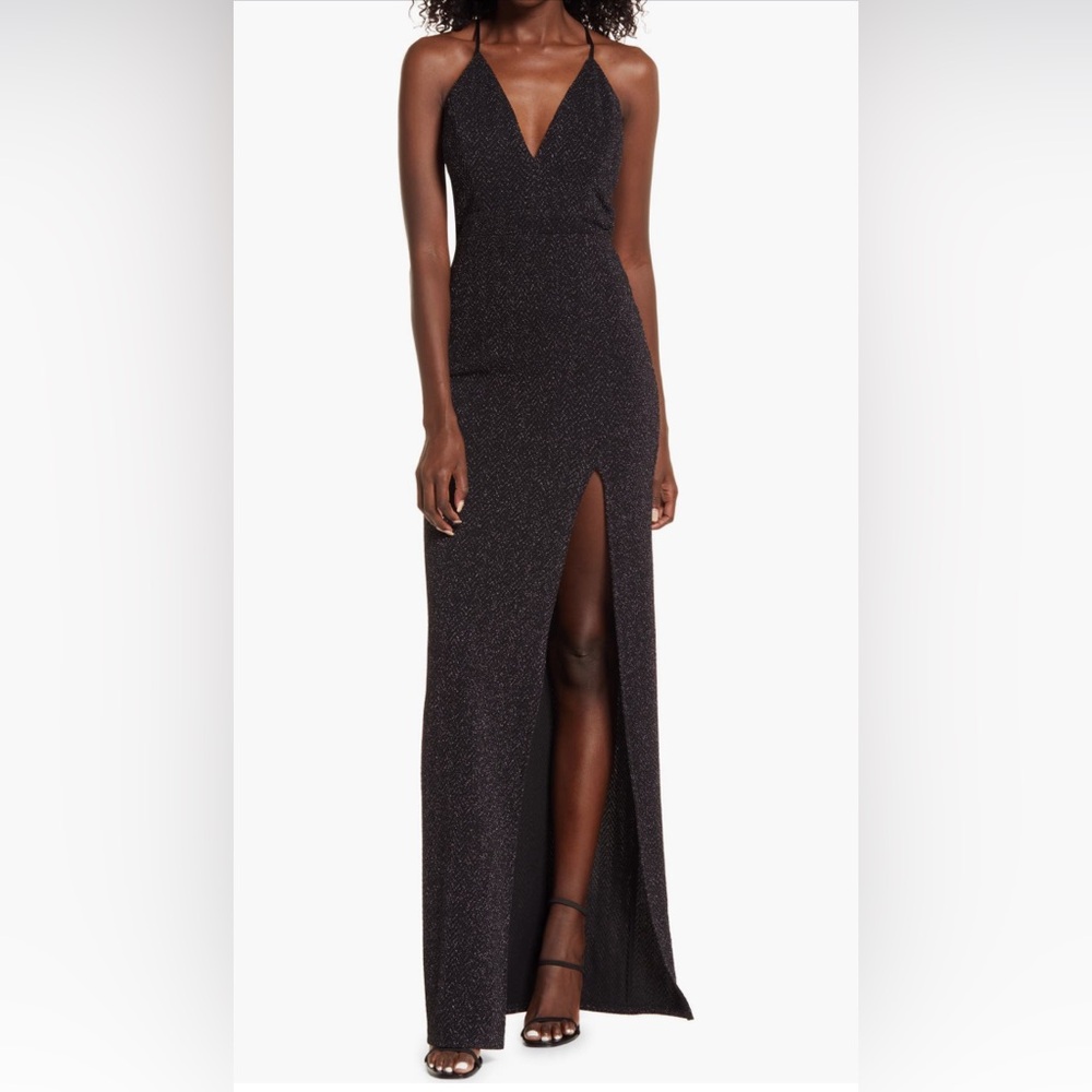 LNL Sparkle Knit Open Back Gown